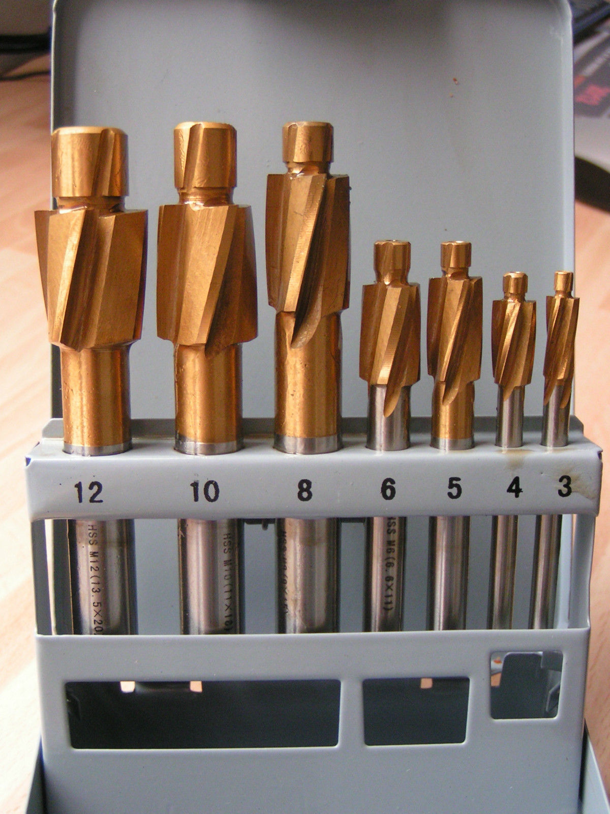 7-piece set of HSS TiN Flat Countersinks - Counterbores